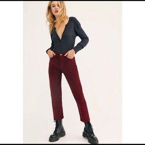 Free People Levi’s Wedgie Burgundy Cords